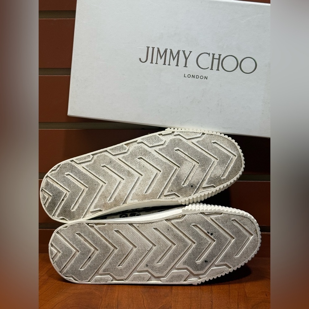 Jimmy Choo Brown and White Sneakers with Leopard Print - Picture 10 of 16